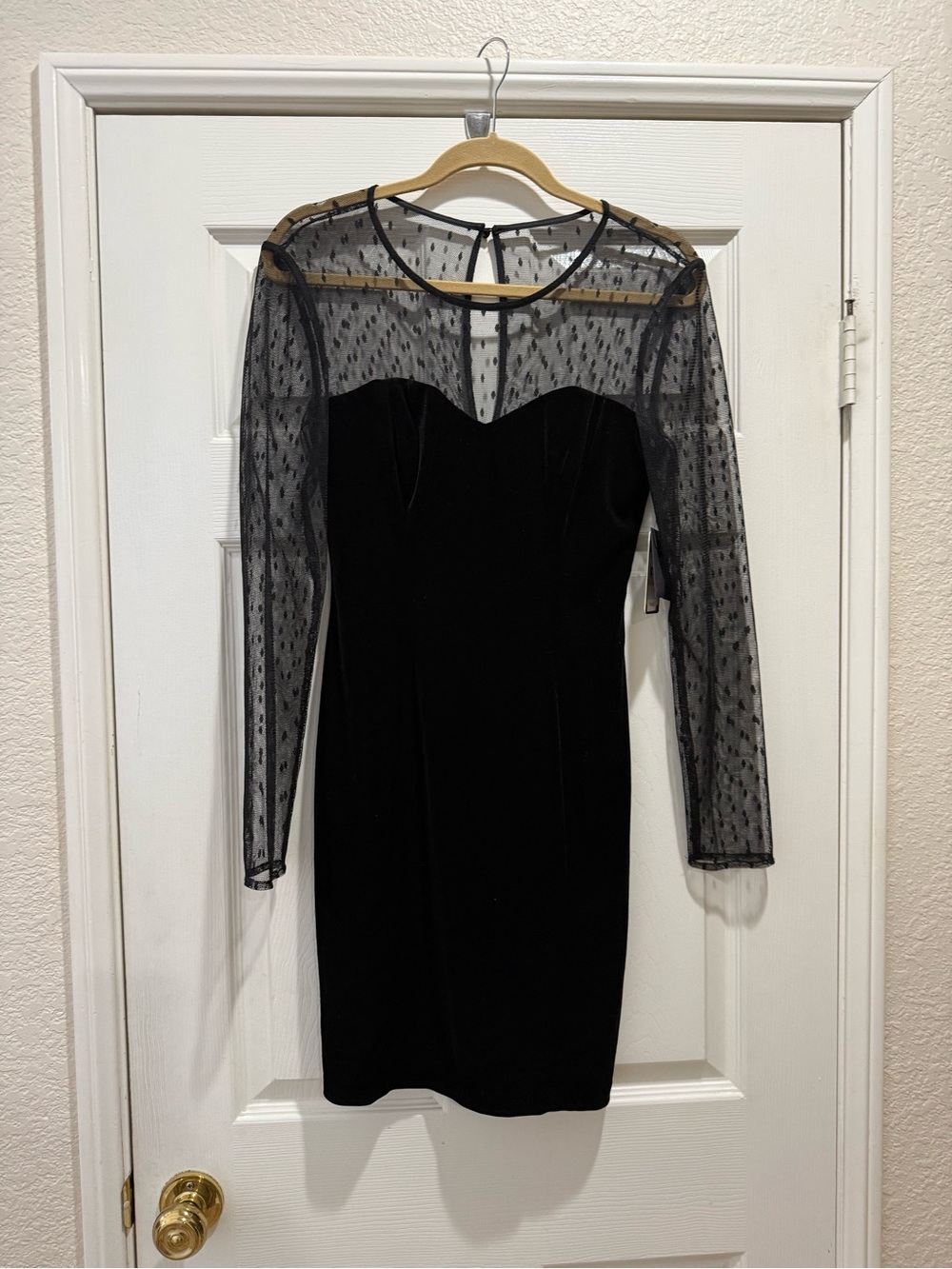 GUESS Black Sheer Sleeve Dress